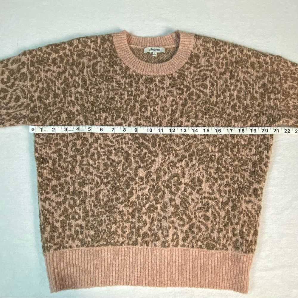 Madewell Shrunken Pullover Sweater in Leopard Pink Size S - Picture 6 of 10